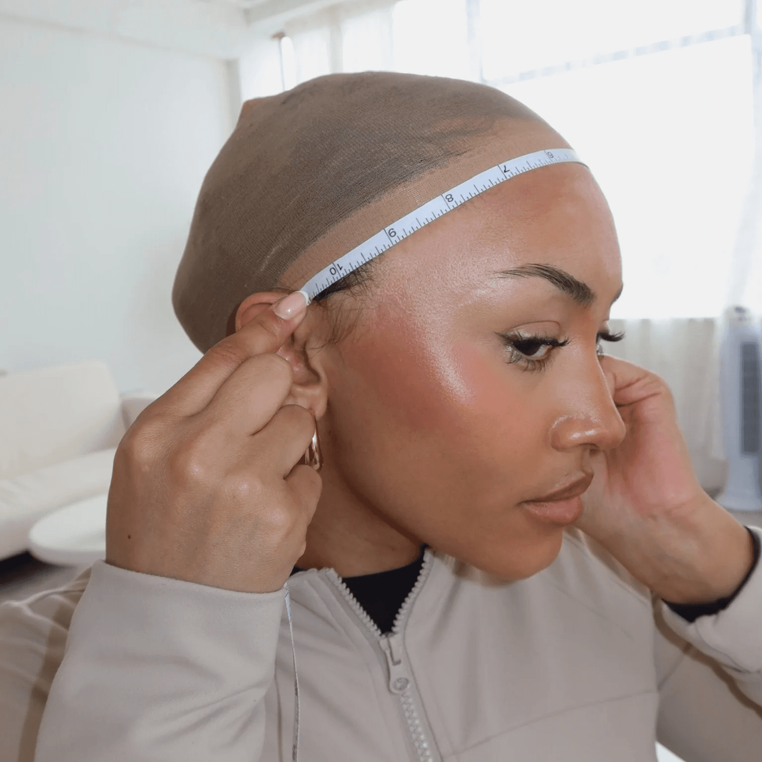 Ear to Ear Across Forehead